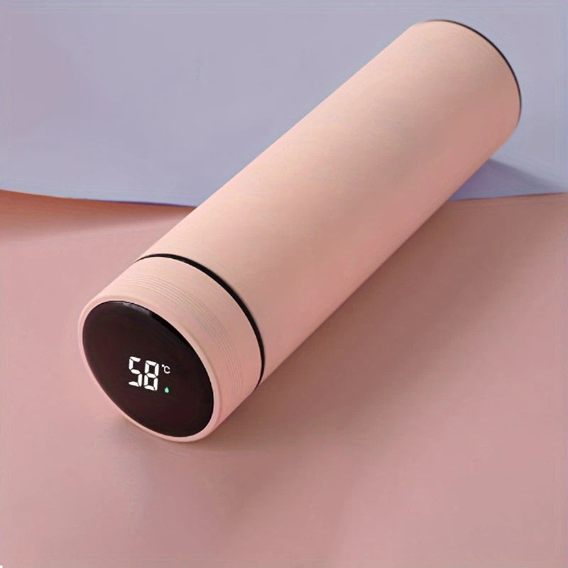 Smart Thermos Flask with Temp Display (450ml) - Pink_8207836_1
