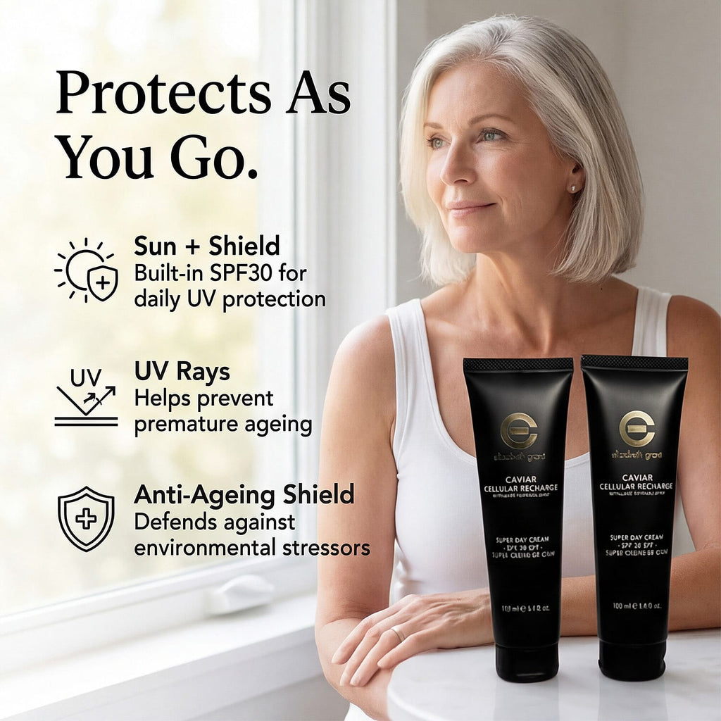 Elizabeth Grant Caviar Cellular Recharge Super Day Cream With SPF30 Duo Bundle - 100ml each