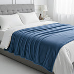 Hush Haven Super Soft Teddy Fleece Throw Single Layer Blanket - Blue