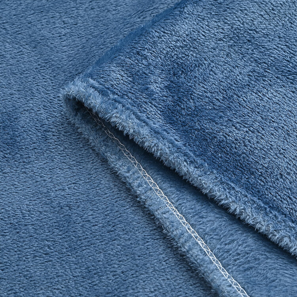Hush Haven Super Soft Teddy Fleece Throw Single Layer Blanket - Blue