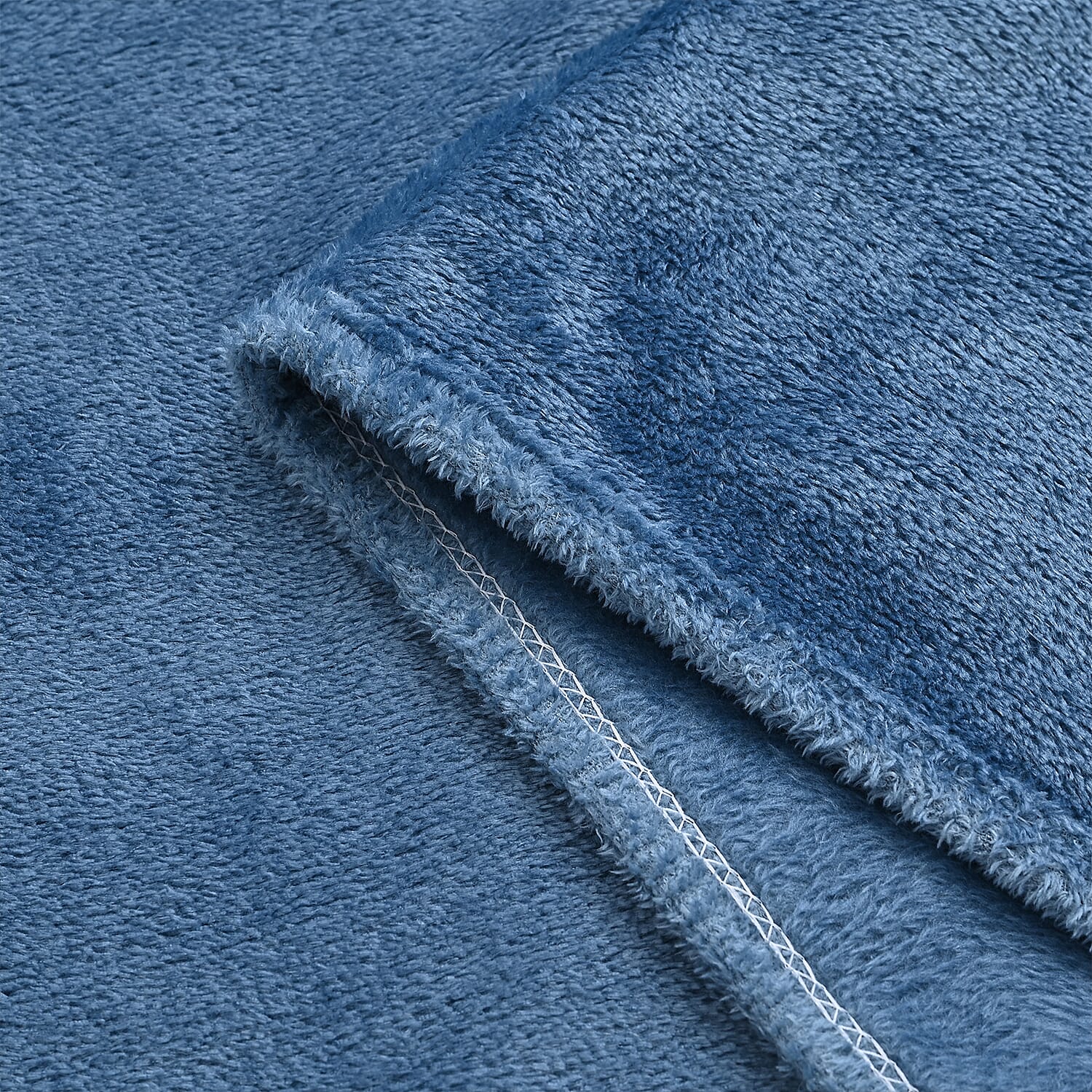 Hush Haven Super Soft Teddy Fleece Throw Single Layer Blanket - Blue