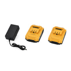 21V Cordless Impact Electric Drill Kit - 35nm Torque - Dual Battery - Black - Yellow