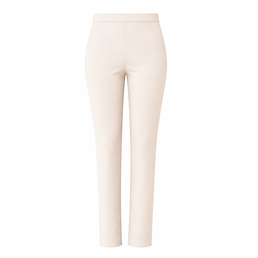 Classic Jean Style Stretch Trousers With 27 Inch Leg (Size 16) - Soft Almond_8218666