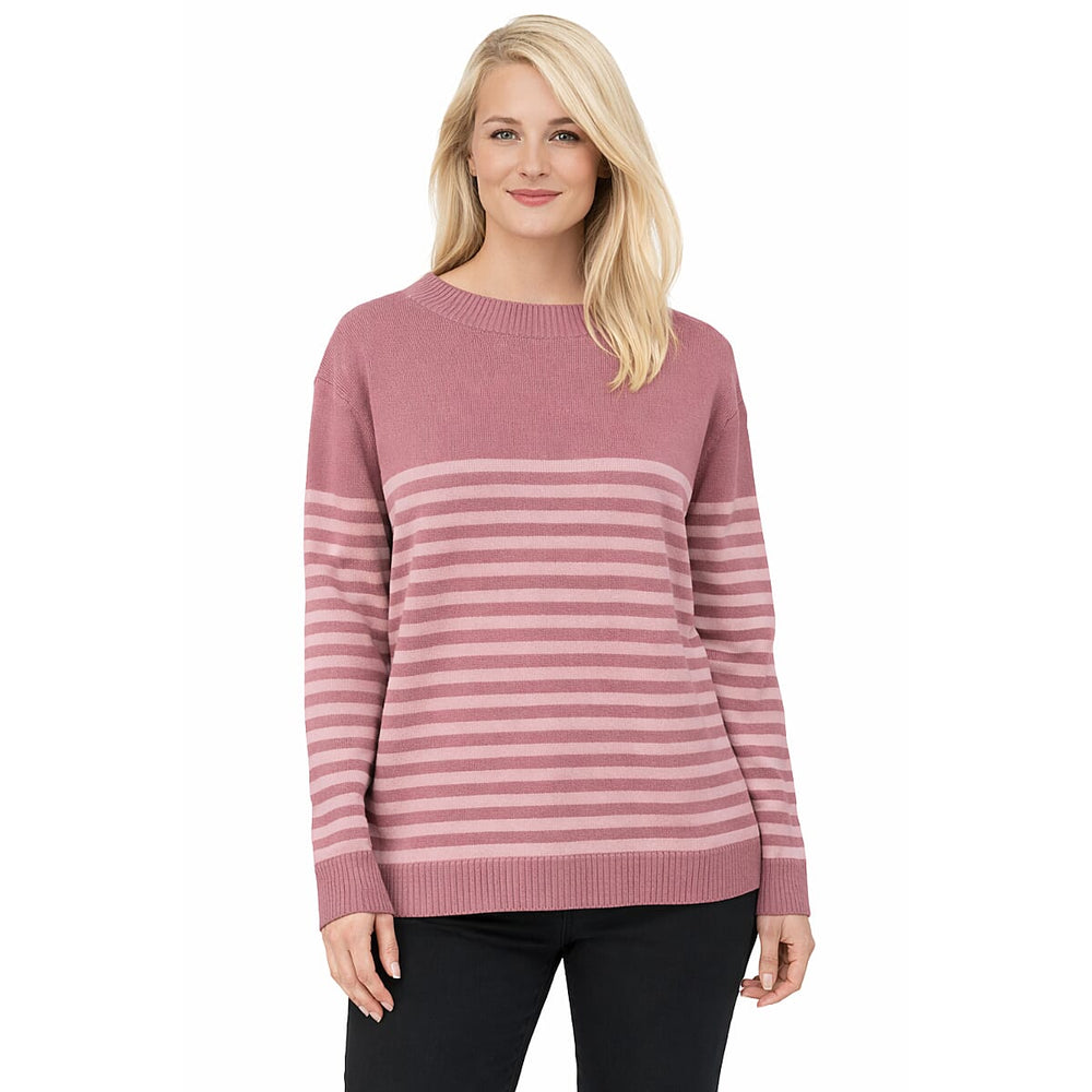Pure And Natural  Boat Neck  Stripeed Body Jumper (Size 24) - Pink
