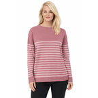 Pure And Natural  Boat Neck  Stripeed Body Jumper (Size 24) - Pink