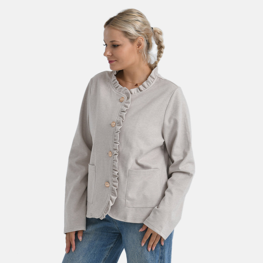 & Maisi Patterned Top (Size - XL) - Beige & Beige_8222161_2