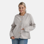 & Maisi Patterned Top (Size - XL) - Beige & Beige_8222161_3