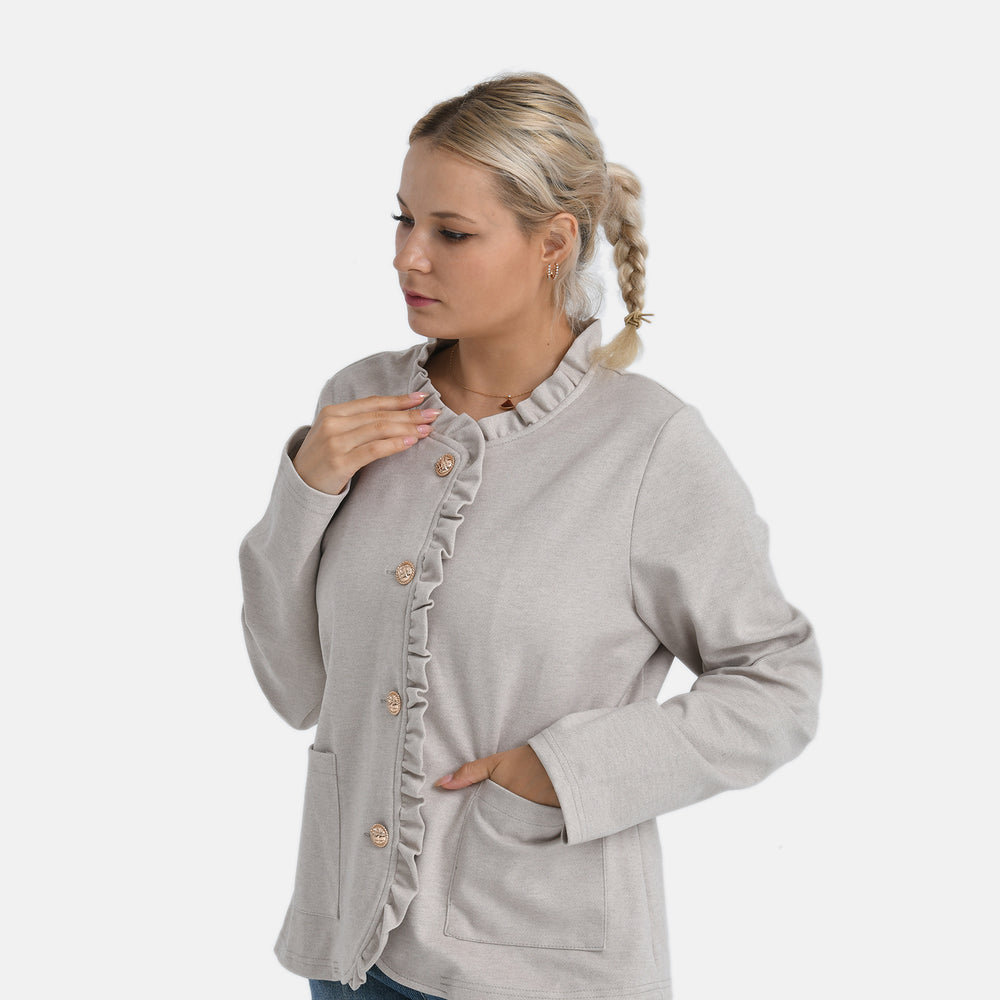 & Maisi Patterned Top (Size - XL) - Beige & Beige_8222161_4