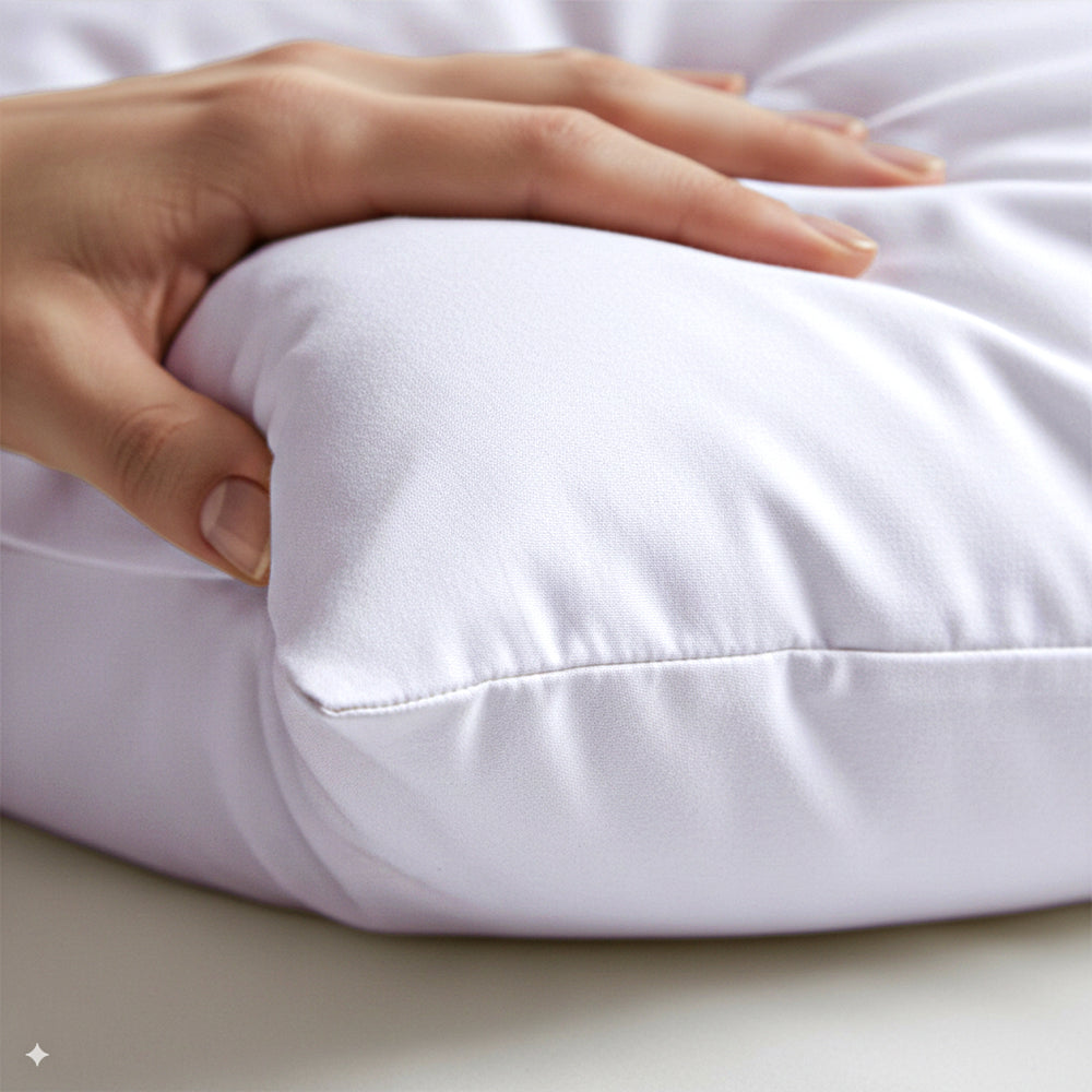 Hush Haven Tencel Patterned Pillow Case and Cover (Size 75x1 cm) - White & White_8222652_2