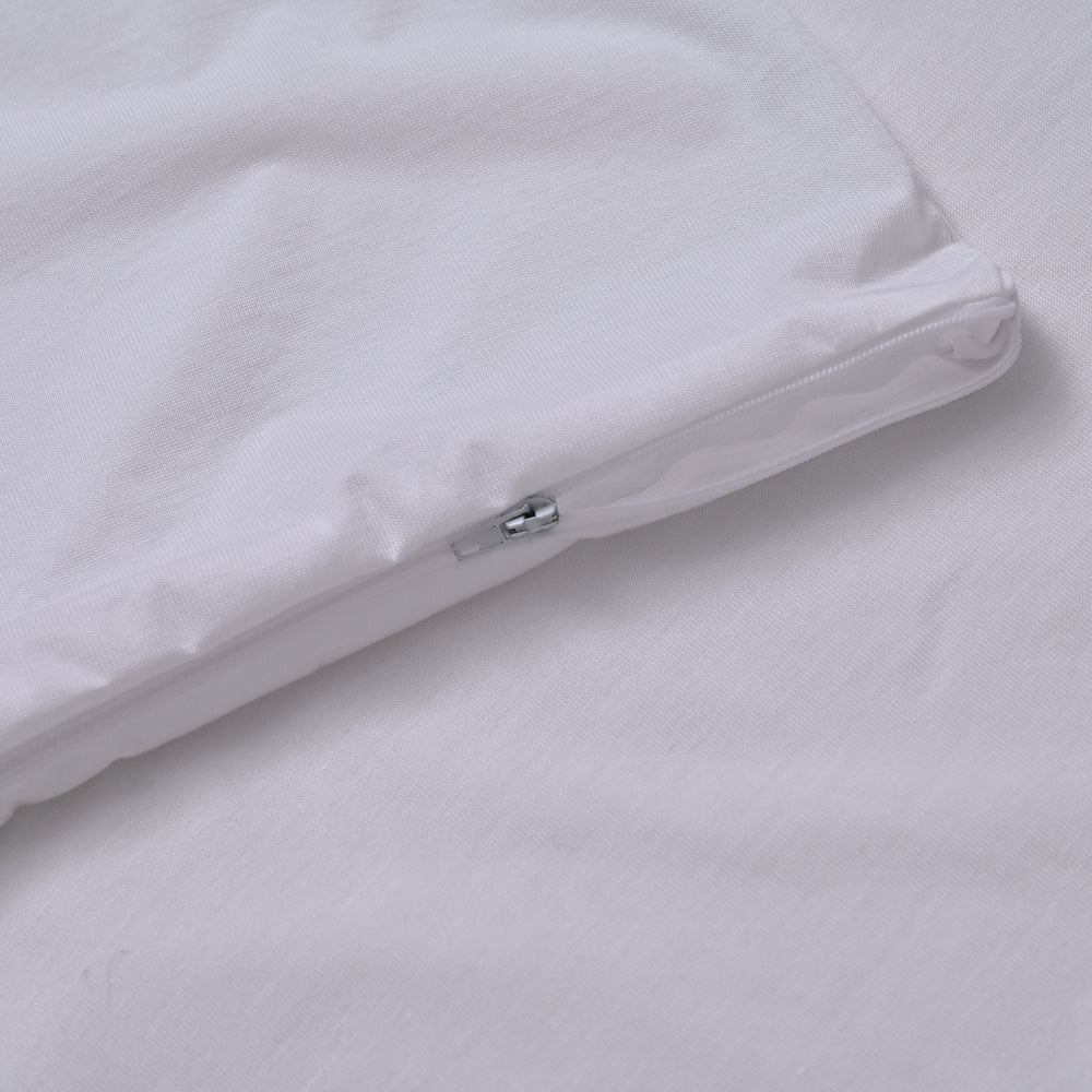 Hush Haven Tencel Patterned Pillow Case and Cover (Size 75x1 cm) - White & White_8222652_4