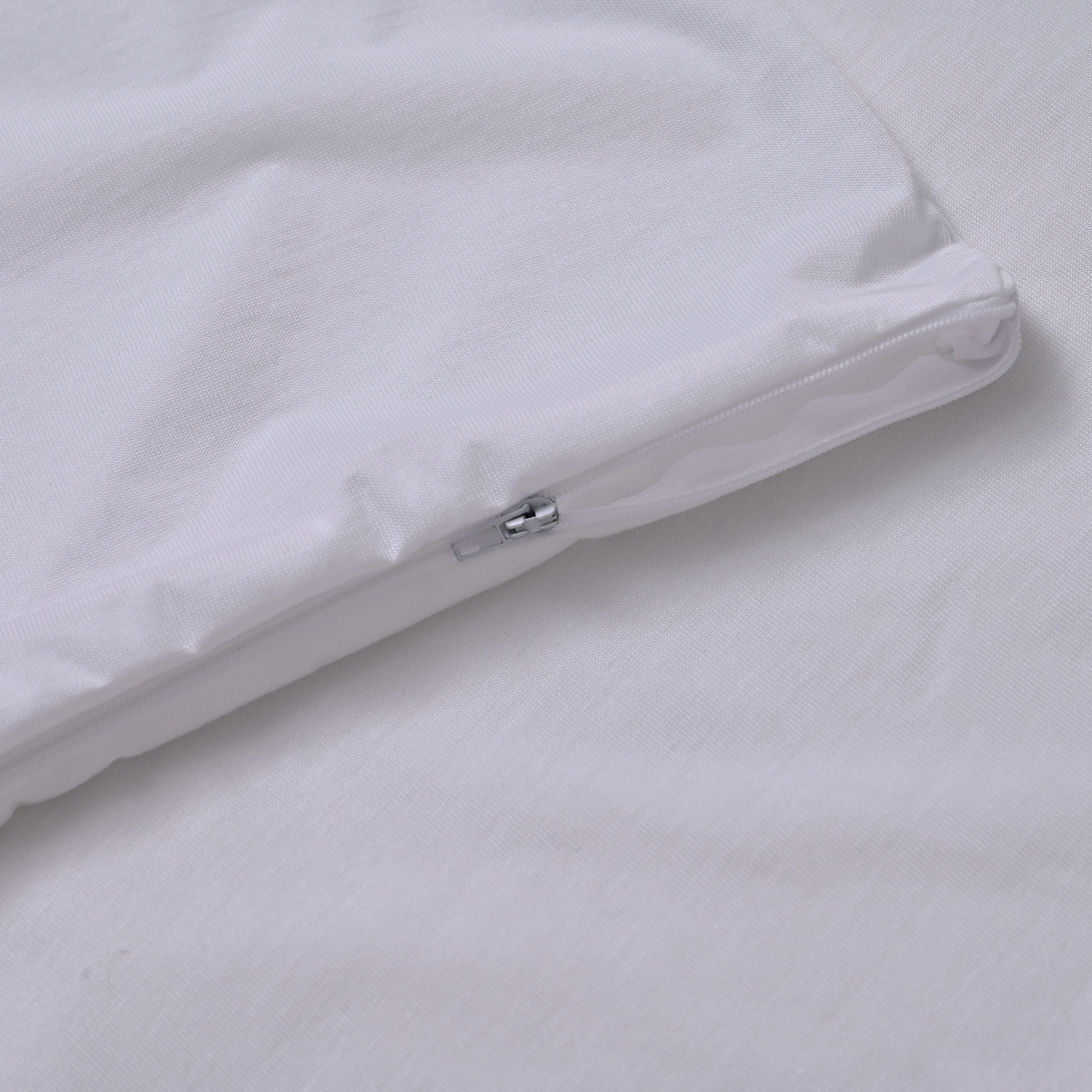 Hush Haven Tencel Patterned Pillow Case and Cover (Size 75x1 cm) - White & White_8222652_4