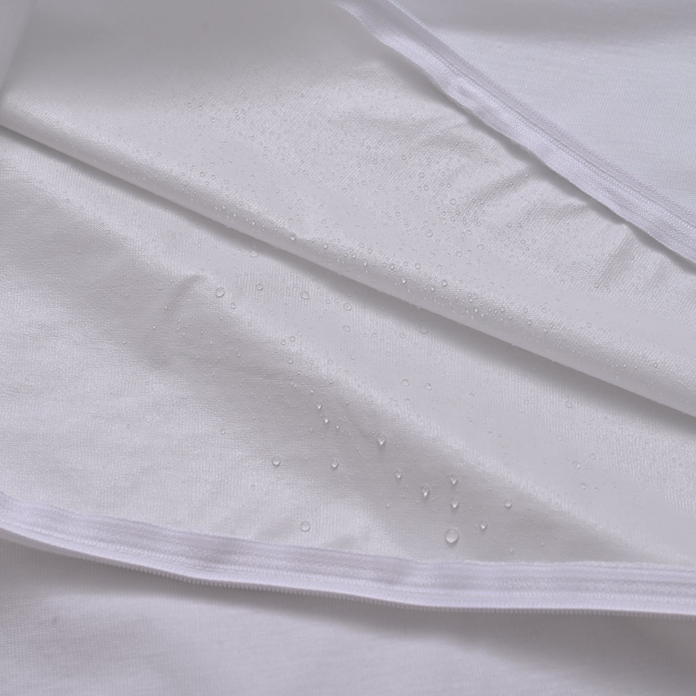 Hush Haven Tencel Patterned Pillow Case and Cover (Size 75x1 cm) - White & White_8222652_6