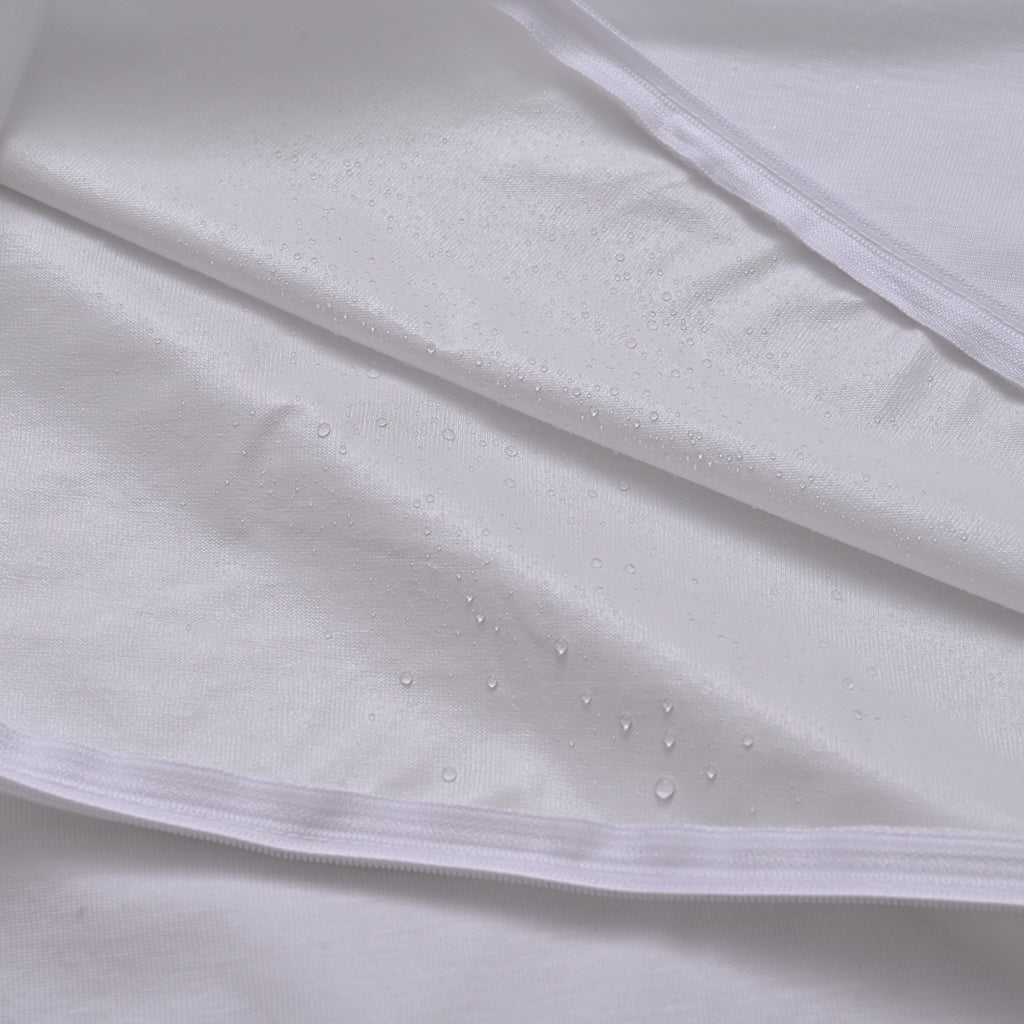 Hush Haven Tencel Patterned Pillow Case and Cover (Size 75x1 cm) - White & White_8222652_6