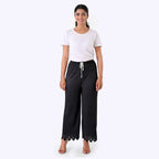 Patterned Palazzo (Size - One Size) - Black & Black_8223940