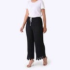 Patterned Palazzo (Size - One Size) - Black & Black_8223940_2