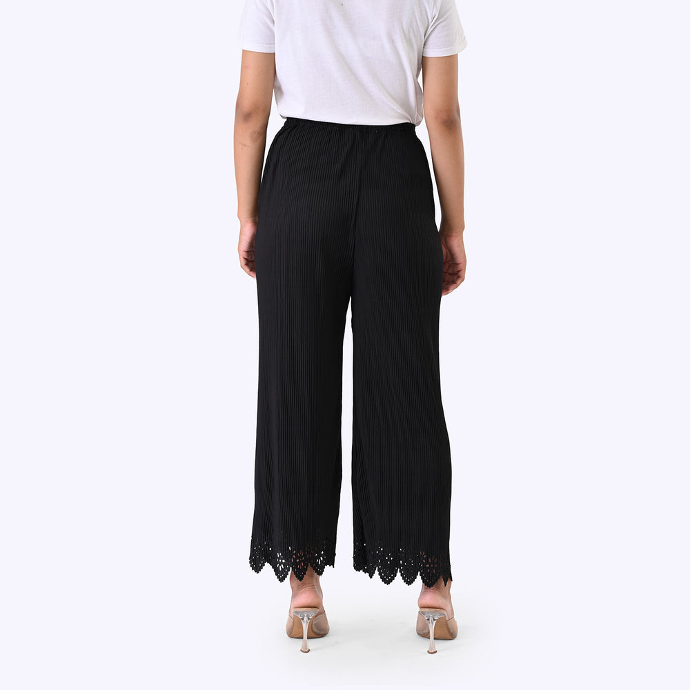 Patterned Palazzo (Size - One Size) - Black & Black_8223940_3