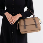 100% Geniune Leather Floral Embossed Tote Bag - Taupe