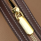 100% Geniune Leather Floral Embossed Tote Bag - Taupe
