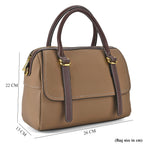 100% Geniune Leather Floral Embossed Tote Bag - Taupe