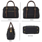 100% Geniune Leather Floral Embossed Tote Bag - Black
