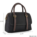100% Geniune Leather Floral Embossed Tote Bag - Black