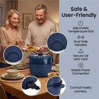 Bliss - Beyond Electric Hot Pot, Frying, Stewing, And Stir-Fry Functions, Adjustable Temperature (2.5 Liters) - Navy