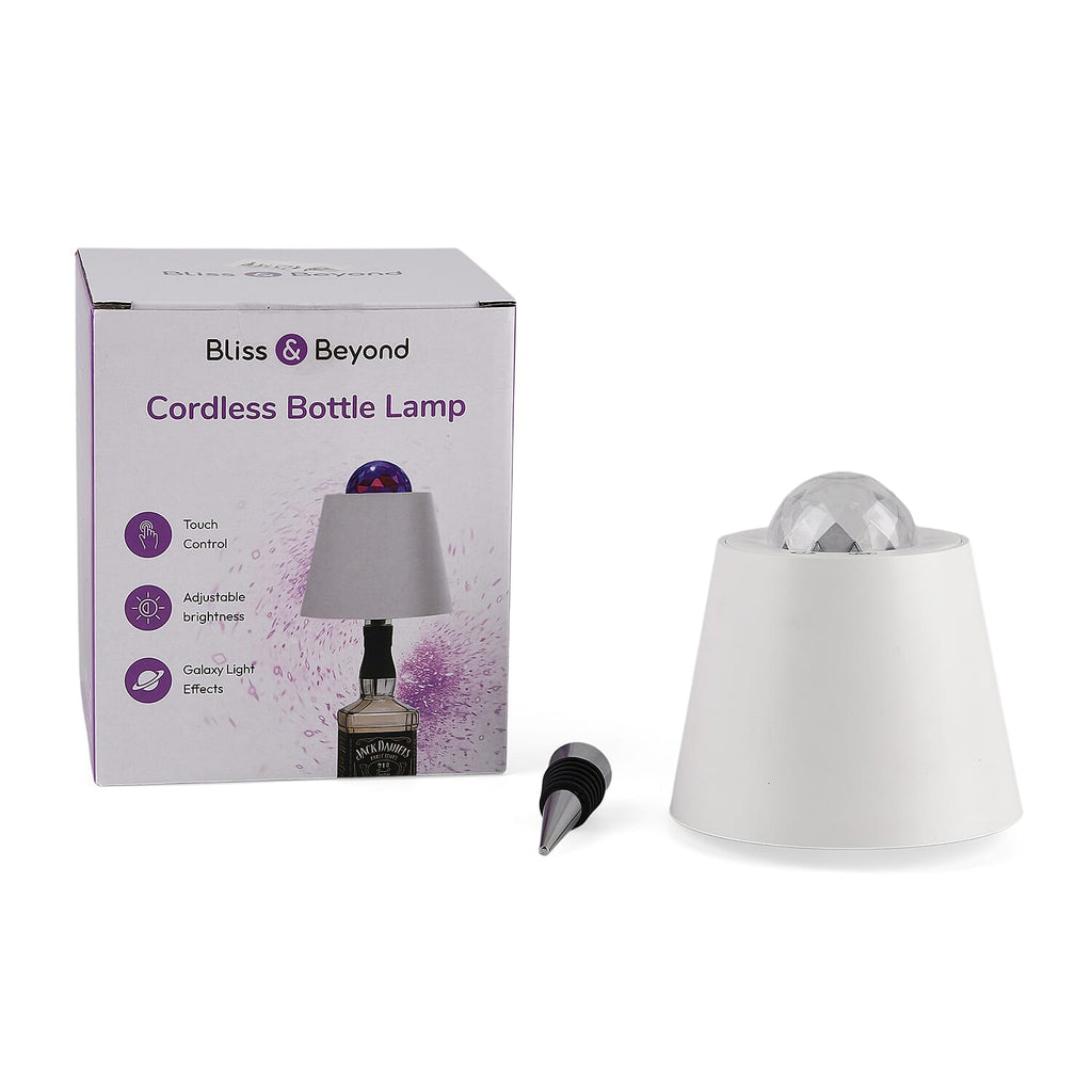 Bliss - Beyond Rechargeable Wine Bottle Lamp with 7-Color Projector - White