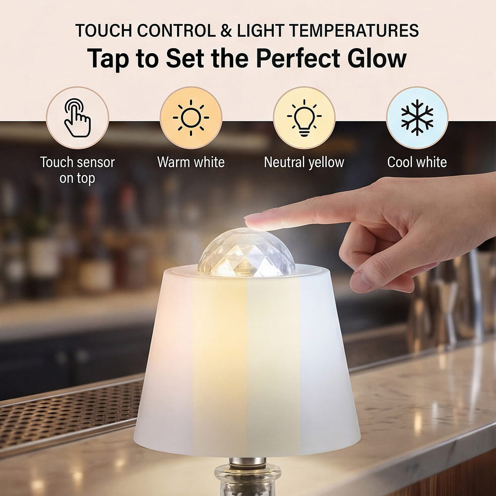 Bliss - Beyond Rechargeable Wine Bottle Lamp with 7-Color Projector - White