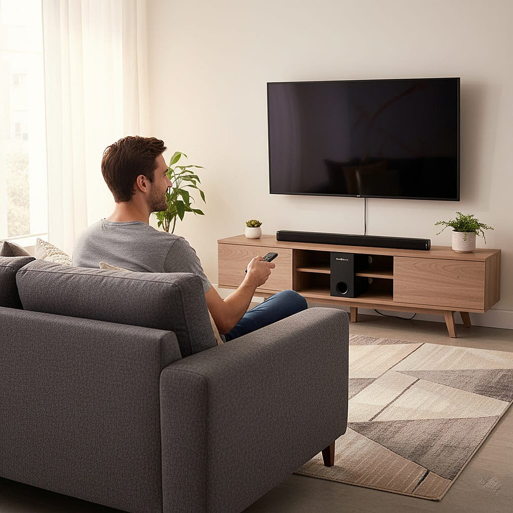 Bliss - Beyond Home Theatre Sound Bar with Wired Sonic Subwoofer - Black