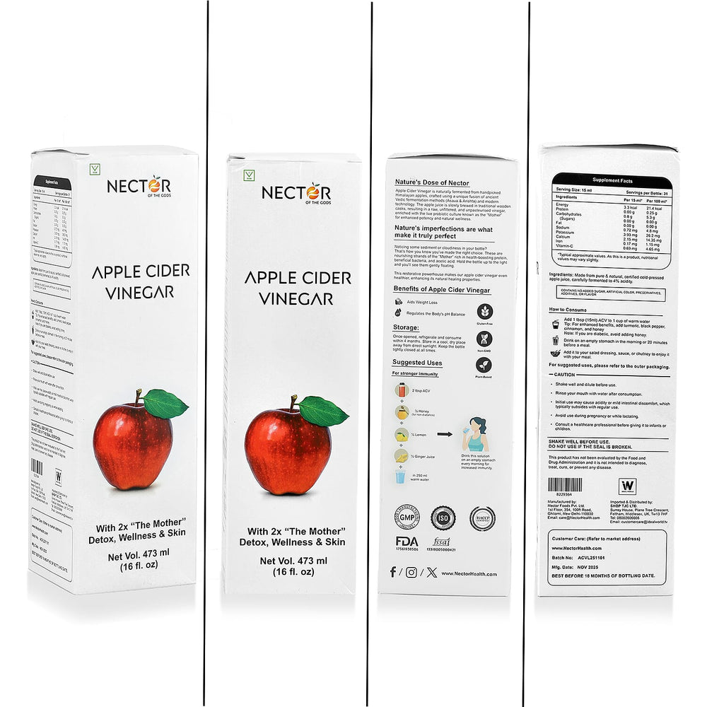 Raw Apple Cider Vinegar with Mother - Unfiltered - Unpasteurised, 2X Probiotic Strands and Natural Enzymes