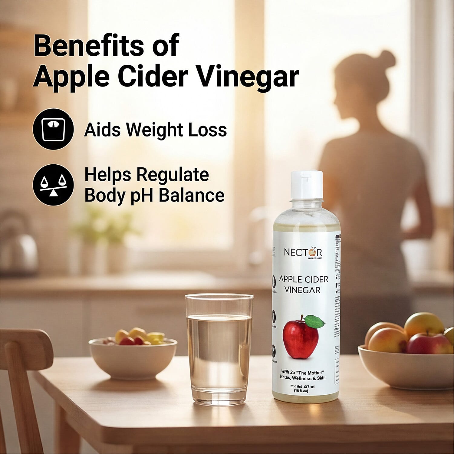 Raw Apple Cider Vinegar with Mother - Unfiltered - Unpasteurised, 2X Probiotic Strands and Natural Enzymes