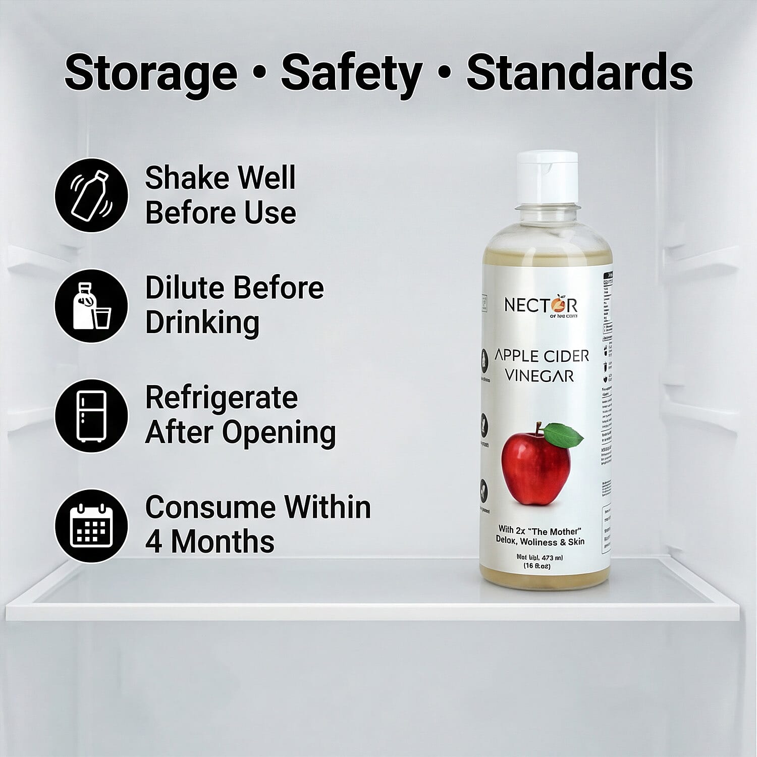 Raw Apple Cider Vinegar with Mother - Unfiltered - Unpasteurised, 2X Probiotic Strands and Natural Enzymes