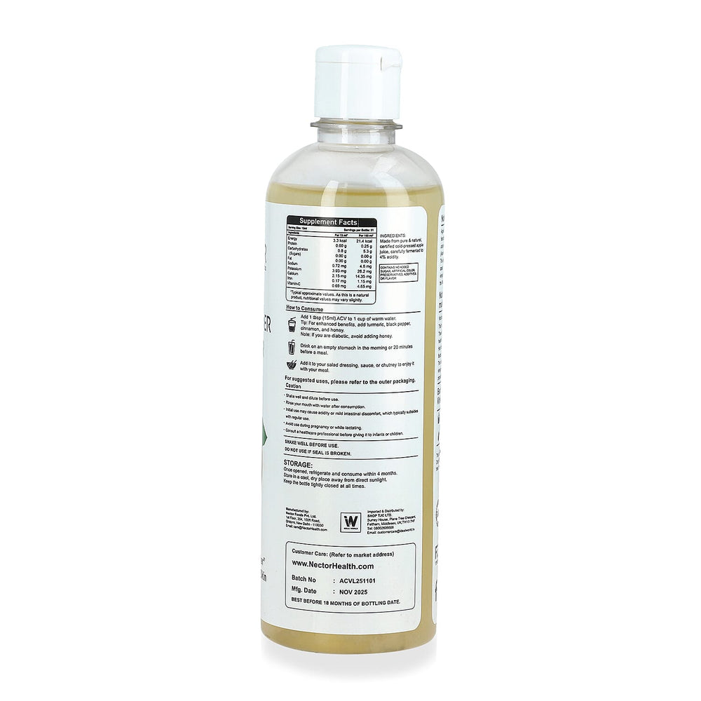 Raw Apple Cider Vinegar with Mother - Unfiltered - Unpasteurised, 2X Probiotic Strands and Natural Enzymes