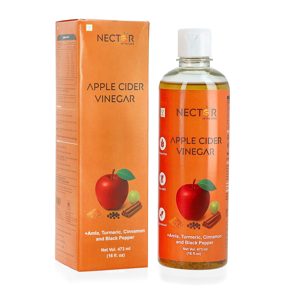 Raw Apple Cider Vinegar with Turmeric, Amla, Cinnamon - Black Pepper - Unfiltered ACV with The Mother - 473ml