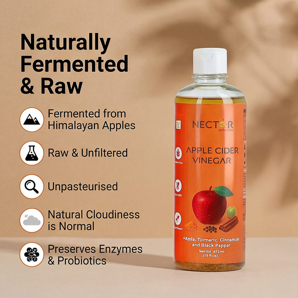 Raw Apple Cider Vinegar with Turmeric, Amla, Cinnamon - Black Pepper - Unfiltered ACV with The Mother - 473ml