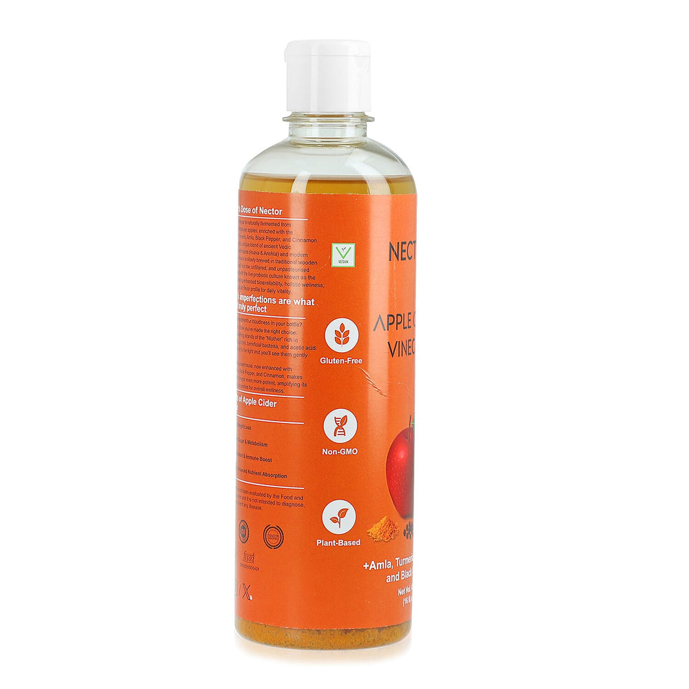 Raw Apple Cider Vinegar with Turmeric, Amla, Cinnamon - Black Pepper - Unfiltered ACV with The Mother - 473ml
