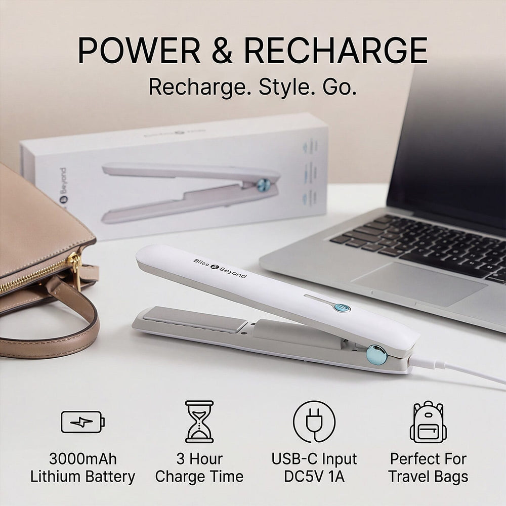 Bliss - Beyond Cordless Rechargeable Hair Straightener - Portable Travel Styler