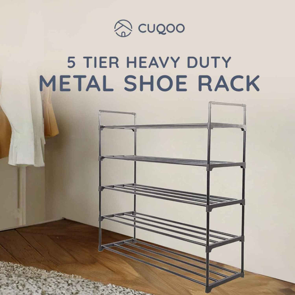 5-Tier Shoe Organiser with Anti-Rust Coating - Black