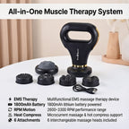 Bliss - Beyond Multifunctional EMS Massage Therapy Device Including 6 Massage Heads - Black - Gold