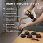 Bliss - Beyond Multifunctional EMS Massage Therapy Device Including 6 Massage Heads - Black - Gold
