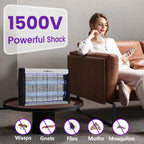 UV T8 Electric Mosquito Trap - 1500V Shock Grid, Black Light Glass Tube - UK Plug (37cm) - Black