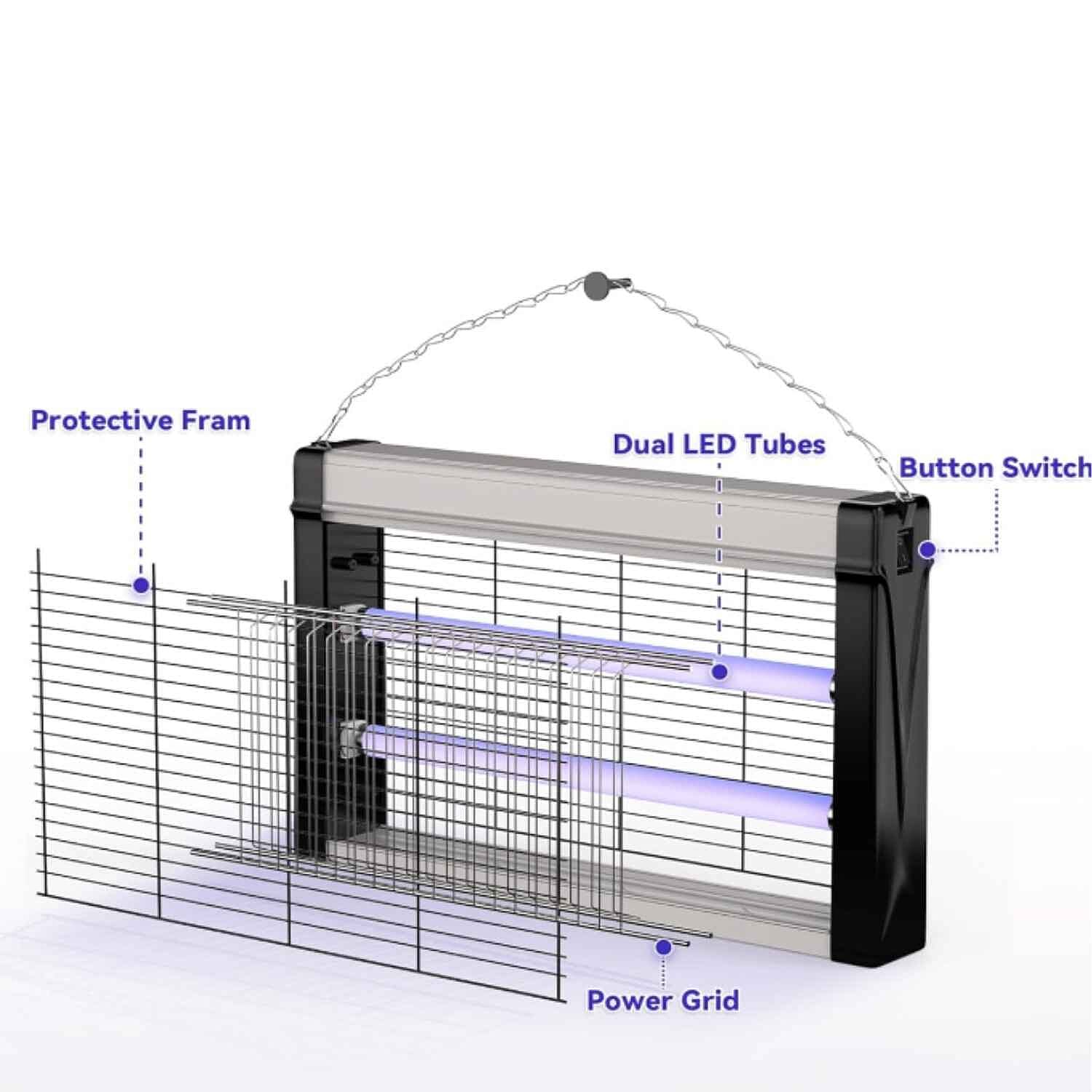Bug Zapper (Size 37x6 cm) - Black & Black