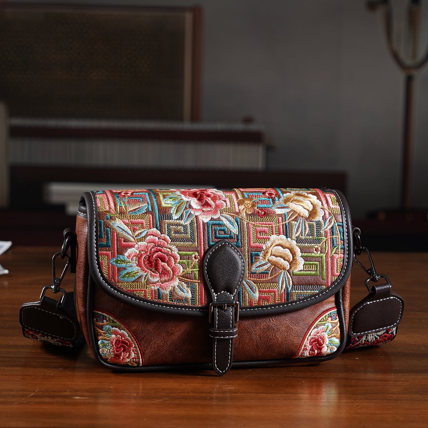 Crossbody Bag (Size - One Size) - Brown & Blue_8231314_1