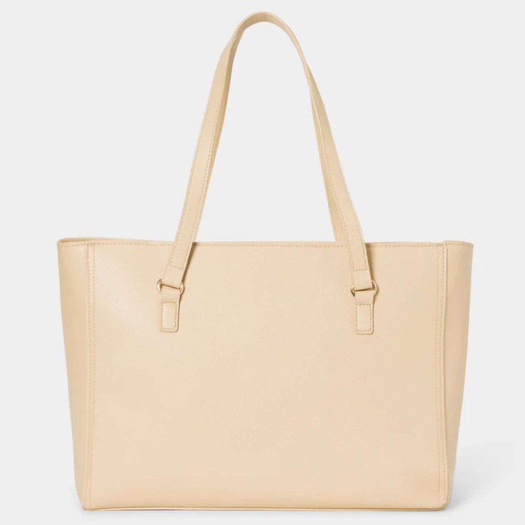 THE DESIGNER LAUNCH - BEBE Signature Tote - Clutch Set with Heart Charm - Beige