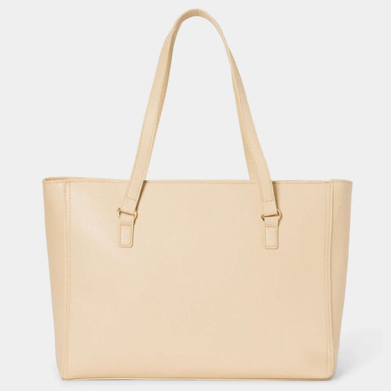 THE DESIGNER LAUNCH - BEBE Signature Tote - Clutch Set with Heart Charm - Beige