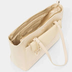 THE DESIGNER LAUNCH - BEBE Signature Tote - Clutch Set with Heart Charm - Beige