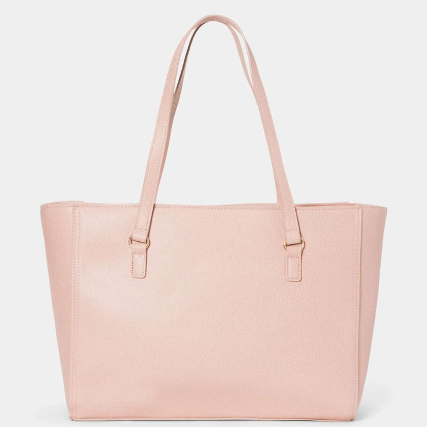 THE DESIGNER LAUNCH -- BEBE Signature Tote - Clutch Set with Heart Charm - Blush