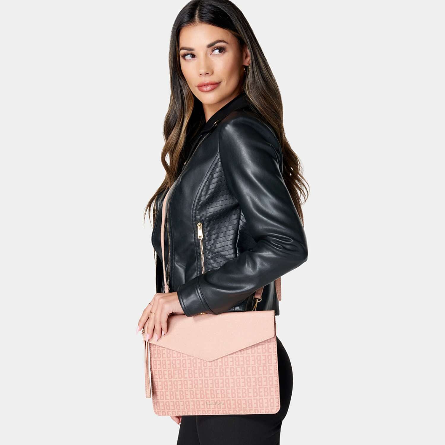 THE DESIGNER LAUNCH -- BEBE Signature Tote - Clutch Set with Heart Charm - Blush