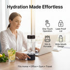 Bliss - Beyond Hydrogen-Rich Water Bottle - 420ml,Type-C Rechargeable - Silver