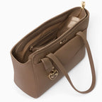 THE DESIGNER LAUNCH -- BEBE Signature Tote - Clutch Set with Heart Charm - Taupe